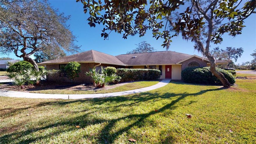 This is desirable Sugar Mill Country Club & Estates! It’s a 3 bedroom, 3 bath home that sits on the newly renovated golf course with panoramic views and plenty of natural light.  It includes a spacious split planned layout, high ceilings in the Living Room and a huge Primary Suite with two walk-in closets. The oversized, finished garage has 770 sq ft with room for a golf cart, and there’s a screened porch off the back with additional green space views. Sugar Mill has a quiet, friendly, country feel and it's just a short back-road drive to the Beach and surrounding amenities. Come and see it! ;Water: City