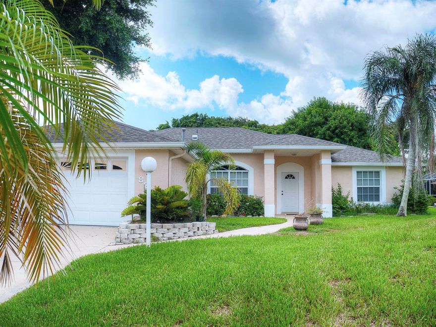 Just blocks to the beach, this 3 bedroom 2 bath pool home features an open floor plan and over 1800 square feet of living space.  The expansive kitchen offers a built in pantry for lots of storage space, breakfast bar that seats 3-4, and an adorable breakfast nook that overlooks the sparkling pool from a bay window. French doors from the large living room gives access to the enclosed patio bathed in natural light from surrounding windows. Perfect for entertaining or just relaxing, the pool, built in spa with fountain and outdoor living area are screened-in and partially shaded with beautiful mature foliage. Other features include an indoor utility room complete with utility sink, an over-sized 2 car garage, walk-in closet, and high vaulted ceilings which give the entire home a bright cheerful feeling. All just blocks to all central New Smyrna has to offer including shopping, dining, and reveling in the sunrises over the Atlantic Ocean. ;Water: City