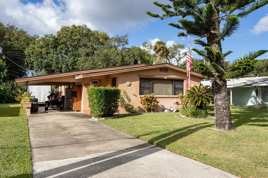 This home is larger than it looks! Two large bedrooms. One bath plus a shower and plumbing for a second bath. Hardwood floor, large kitchen/dining area and spacious living room plus a rear screened in porch. Property has been well maintained. Spacious side and back yard with enough room for an RV or trailer; shed included. New insulation in attic, storm shutters, hurricane rated windows, water softener, new electric panel and lots of storage space. ;Water: City