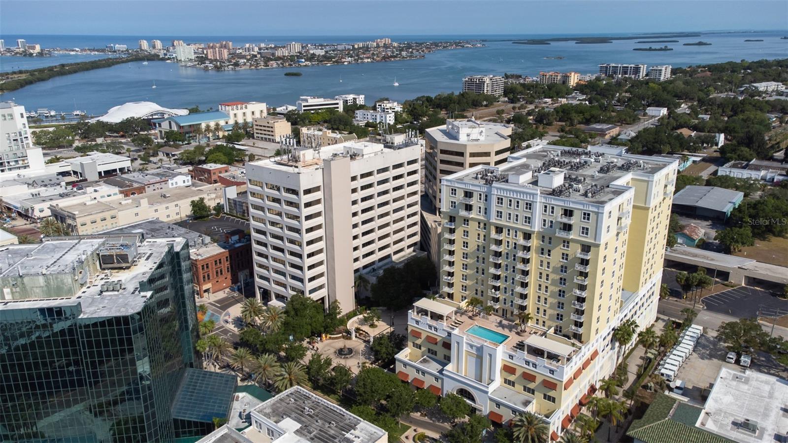 Fully furnished, downtown Clearwater living, Condo. 2 full bedrooms with a large study that is furnished with Bedroom furniture and has glass double doors. The bedrooms flank the living area for a great design layout. The bedrooms and living room have a lovely water view amongst city views. A balcony off the living room. A laundry off the kitchen. The building has a gym, pool and club room. Conveniently located to all that downtown offers including restaurants, the marina, the waterfront parks, the Capitol Theatre and the amphitheater. less than 2 miles to the one of the best beaches in Florida.