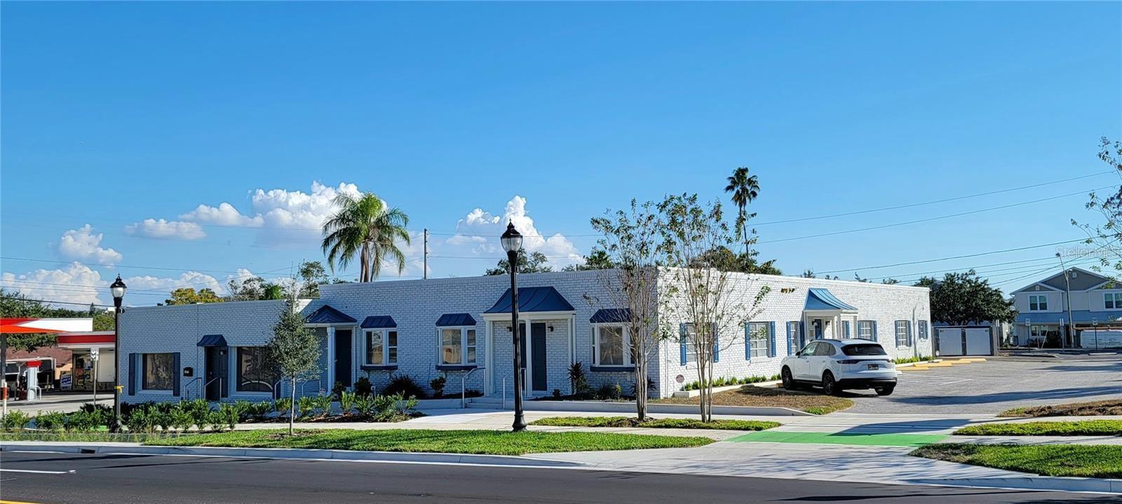 Full Service - Office / Medical Space – Downtown Clearwater. Highly visible corner location in the Downtown Clearwater Business District, just steps from the $84M “The Sound” redevelopment featuring a 9,000-seat amphitheater, splash pad, waterfront access, and more. This 2,600 SF fully remodeled office space, completed in June 2023, is ideal for medical, professional, or general office use. The space features three private entrances, one reception area, one lobby/waiting area, and 6 multi-use rooms which can be used as private offices or conference rooms, including one large 560 SF conference room. There is one ADA-compliant bathroom and a washer/dryer included. The property has modern finishes, a versatile floor plan, and multiple sink and cabinet stations. At least 11 dedicated parking spaces but more are available upon demand.
Lease is on full-service basis. Landlord will pay property taxes, property insurance, water, lawn care, and security system. Tenant is responsible for electric, internet, and maintenance. Minimum lease term is three years but negotiable. Zoning is “D” Downtown which allows for medical clinic, professional office, educational facilities, entertainment, museum, place of worship, and more. The property is close to Clearwater Beach, The Sound, restaurants, shopping, and the expanding Clearwater business hub.