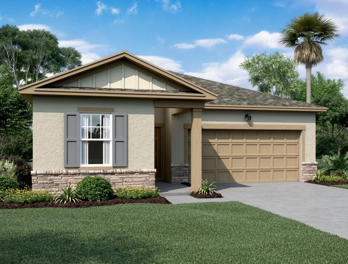 Under Construction. Our Vista Walk community in Dade City gives you the perfect blend of modern living and small-town charm. Located minutes from I-75 allowing easy access to many local shopping and attractions. The Moonbeam features 3 Bedrooms, 2 Baths with a very open floor plan, and sits on a large 50 ft wide lot. Our Moonbeam plan includes a covered front patio, covered rear patio, and stone on the exterior. The kitchen includes stunning granite counter-tops, beautiful white cabinets with crown molding, and luxury vinyl plank flooring throughout the home. All of our homes in Vista Walk will include new stainless steel appliances, washer, and dryer. Vista Walk will have amenities for homeowners that include a pool, cabana, playground, and open green space conveniently located within the community.