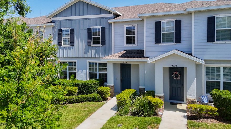 Welcome to 14729 Promenade Parkway in Odessa, Florida—an exceptional opportunity to own a modern, move-in-ready townhome in a highly sought-after community of Asturia. 

Built in 2021 by Ryan Homes, this stylish three-bedroom, two-and-a-half-bath residence showcases a thoughtfully designed, functional layout with contemporary finishes throughout. The open-concept main level features soaring ceilings, durable tile flooring, and a seamless flow between the living, dining, and kitchen spaces—perfect for both everyday living and entertaining.

The kitchen is a standout, offering granite countertops, GAS RANGE, 42-inch cabinetry, and ample prep and storage space, all designed to complement today’s modern lifestyle. Upstairs, the spacious primary suite includes a CUSTOM -BUILT walk-in closet, while the additional bedrooms are positioned on the opposite side of the home for added privacy.

This townhome is being offered FURNISHED, making it a true turnkey opportunity. Step outside to enjoy your private PAVED COURTYARD WITH AN AUTOMATIC SUN SHADE and sitting area, leading to a DETACHED  two-car garage with a full-size driveway—an uncommon and highly desirable feature.

Located just steps from the community pool, residents also enjoy resort-style amenities including a clubhouse, fitness center, miles of scenic walking trails, and a dog park—all with a low HOA fee of $265. 

Perfectly situated minutes from the Suncoast Parkway and approximately 20 minutes to Tampa International Airport, this home offers both convenience and connectivity. It is also zoned for top-rated schools including Odessa Elementary School, Seven Springs Middle School, and J.W. Mitchell High School.

Modern, low-maintenance, and ideally located—this is Odessa living at its best.