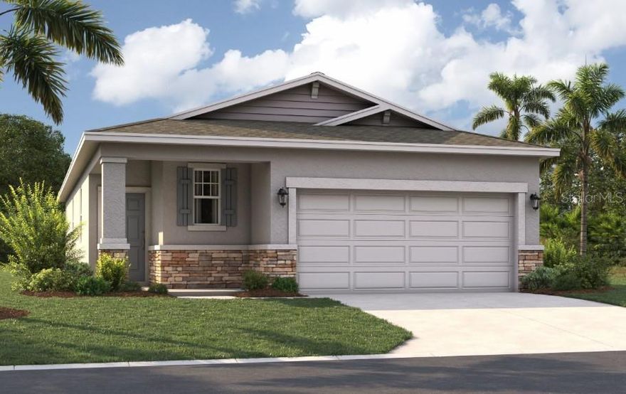 One or more photo(s) has been virtually staged. Under Construction. Wynnstone is a thoughtfully planned community nestled in the heart of one of Florida's fastest-growing counties. Located in Davenport, it offers the perfect combination of tranquility and everyday convenience. Just 12 miles southwest of Disney and minutes from the shops and restaurants of Posner Park, everything you need is close to home. With Highway 27 less than a mile away and I-4 just minutes from your door, getting to Central Florida attractions or the Gulf Coast is quick and easy. Stanley Martin at Wynnstone's elegant single-family homes start from the mid-$300s and feature open-concept layouts, modern finishes, and flexible designs designed for comfortable everyday living. But life here goes beyond your front door. Enjoy scenic walking trails, relax by the pool and cabana, or spend time with loved ones at the playground and dog park. It's a community designed to connect, relax, and fully enjoy Florida's outdoor lifestyle. Wynnstone isn't just a place to live: it's where comfort, convenience, and community come together. Come discover where your next chapter begins.
You’ll be delighted by all the thoughtful details of this single-family home. An open floorplan, spacious rooms and a gorgeous primary suite create a home that’s perfect for entertaining, raising a family and just making the most of every day. From the inviting front porch, a foyer leads to a large kitchen with adjoining dining area and great room, perfect for hosting guests, watching movies, and relaxing after work. The open concept kitchen is outfitted with modern appliances, a beautiful center island and a full-sized pantry and the back patio is the perfect spot for evening cocktails or morning coffee. Enjoy it even more with an optional covered lanai. Tucked behind the main living area, you’ll find a primary suite with a huge walk-in closet and double vanities as well as two more bedrooms which share a full bathroom. The open layout of this home allows you to enjoy the ease and convenience of single story living in a home that’s gracious, inviting, and modern. *Photos are from a similar home.