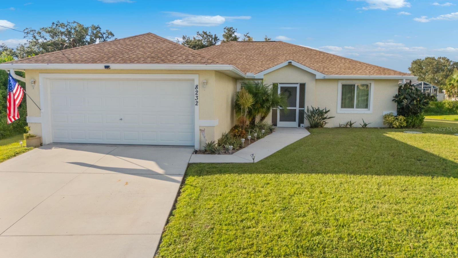 Built in 2017 and updated with a new roof in 2023, this 3-bedroom, 2-bath North Port home offers the perfect blend of modern finishes and a prime location. The open split floor plan features ceramic tile flooring throughout and stone countertops in both the kitchen and bathrooms. The kitchen is equipped with a reverse osmosis water filtration system, and the spacious laundry room offers shelving and a utility sink for added functionality. Through the sliding glass doors, step out to the screened-in porch—a perfect spot to enjoy your morning coffee while watching the sunrise. Beyond the home, the location is hard to beat: just 1.2 miles to Warm Mineral Springs, 1.3 miles to the North Port Aquatic Center, and within 1.5 miles of the local elementary, middle, and high schools. Plus, the Gulf beaches are only approximately 30 minutes away. Whether you’re seeking everyday comfort or easy access to local amenities, this home checks every box.