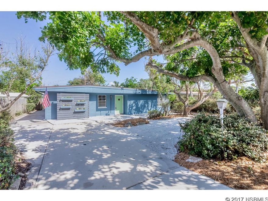 This beautiful remodeled Beachside Retreat awaits you. Newly updated and renovated North Beach home with expansive open floor plan. The brand NEW kitchen has lots of room for the cook in the house w/ gorgeous cabinets, built-in wine rack, Silestone counter-tops along with Stainless appliances all overlooking the sleek Terrazzo floors in all living areas. Step down into the light and bright heated and cooled Florida room which can act as an additional TV/sleeping area and multi faceted room. Sizeable master bedroom has newly renovated bathroom with gorgeous and roomy step in shower. Guest bath also newly renovated with beautiful tile and bath areas along with 2 additional bedrooms.  The laundry area is located indoors off the Florida room in a private closed off area. There is also an additional shower for family and guest use in this room.There is a NEWly upgraded electrical panel and NEW HVAC system for your peace of mind. Also newly painted inside and out . Out back you will find a quaint covered porch area for backyard cookouts and enjoying the ocean breezes.  Lots of natural landscaping that can be creatively finely tuned with a little attention. You will love the privacy and comfort provided to you in this green space. Great pace for hit tub too. Short walk to the beach and a Sand Dune Park. Take a ride in your golf cart to Flagler in only 5 minutes for enjoyment of all the local eateries, bars and festivities that NSB has to offer. Come see... ;Water: City