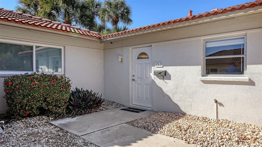 Completely renovated in 2025, this 2 bedroom/2 bath, maintenance free villa is walking distance to the powdery sands of beautiful Crescent beach on Siesta Key. Great opportunity for a second home, vacation rental or full-time residence.  2-week minimum, 26 times a year rental policy. All kitchen upgrades include new cabinets, quartz countertop, sink and all new stainless steel appliances including, microwave, refrigerator, stovetop and dishwasher.  Convenient all new washer and dryer in unit!  New tile flooring throughout.  Amenities include a renovated clubhouse with full kitchen, heated swimming pool and outdoor grilling areas.  This well-managed island retreat is located just a short distance to restaurants, shopping, entertainment and water sports.  Enjoy the laid-back, tropical lifestyle of Siesta Key!