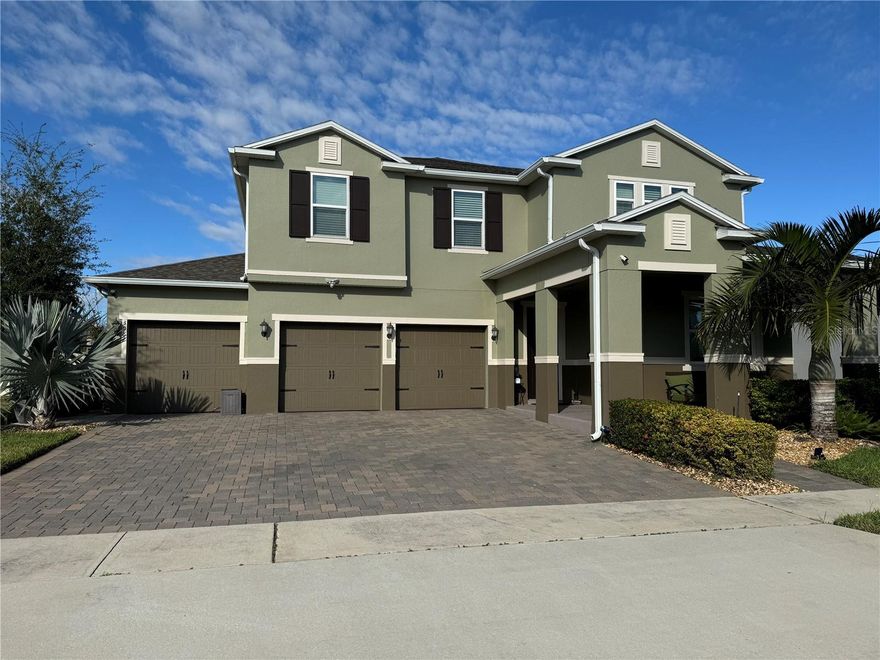 LOCATION! LOCATION! Located in the beautiful area of Winter Garden, the highly sought-after Orchard Park community! This ideal 5-bedroom 3 bath, saltwater pool home is for those who want to experience luxury living and beautiful scenery. Conveniently located near shopping areas, nature trails, homeowners will always have something to do in this thriving neighborhood. Enjoy community amenities such as the pool on a hot summer day or relax under the shaded cabana for some much-needed R&R. This well-maintained pool home is designed to maximize comfort and functionality. Its practical features, comfortable living spaces, and spacious bedrooms, including a downstairs guest suite, create a versatile floor plan that can accommodate the ever-changing needs of life. The chef's kitchen is equipped with ample cabinetry and countertop space, a pantry closet, and an island.  The open floor plan makes entertaining easy. Outside, the expansive, screen-covered lanai with retractable hurricane shutters and the sparkling pool create the perfect space for relaxation and entertaining guests.  Large windows let the NATURAL LIGHT pour in and sliding glass doors open to the COVERED LANAI, making it easy to enjoy poolside views year-round.  Closed office space is ideal for those who work from home!  The main floor bedroom and full bath is great for visiting guests or multi-generational living. Upstairs, you will find a generous LOFT/BONUS ROOM that provides additional flexible living space, along with three more bedrooms, a third full bath, and the spacious master suite that includes a large TWO WALK-IN CLOSETS and a private en-suite bath with DUAL/SPLIT VANITIES, a SOAKING TUB, and a separate shower.  For convenience, the laundry room is also on the second floor! The oversized 3-car garage has painted floors and with extra shelf storage above makes holiday decoration storage easy!  The house is freshly painted to last for years!  Schedule a showing now!