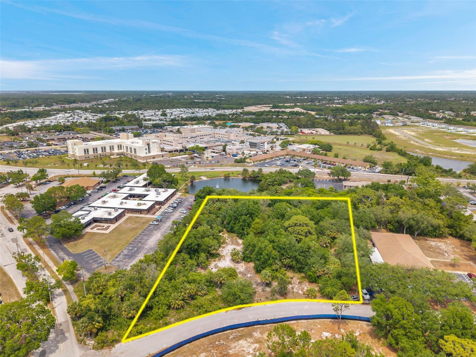 Water View Hospital Adjacent Multi-Family Development Site – Zoned MF-3 (24 Units/Acre)!
Exceptional opportunity to develop a 2.53-acre (approx. 110,236 sq ft) waterfront parcel with direct lake access in Hudson, FL. Now zoned MF-3 (Multi-Family), allowing for up to 24 dwelling units per acre—ideal for townhomes, apartments, or high-density residential projects.
Features nearly 494 feet of frontage along Lakeshore Blvd, located across from HCA Florida Bayonet Point Hospital, a major regional medical center currently undergoing a multi-million-dollar expansion to meet rising demand in Pasco County. The hospital’s growth further increases the area’s need for nearby housing and makes this site especially attractive for developers.
Public utilities are available nearby. Conveniently positioned near major roads, retail, schools, and services.
Don’t miss this rare, newly rezoned waterfront opportunity—schedule a site tour today!