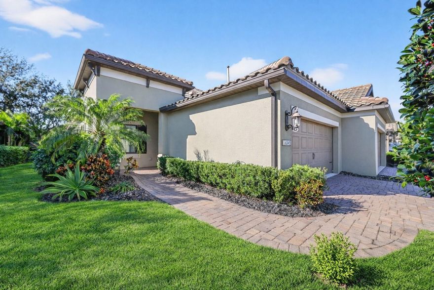 New price of $360,000 - exceptional value for a newer construction villa in this popular Sarasota corridor. Built in 2016, this residence offers a rare opportunity to enjoy more modern construction, newer systems, and low-maintenance living—an advantage not often found among surrounding villas in this price range. The thoughtfully designed layout features 2 bedrooms plus a den, open-concept living, and a light, airy feel throughout. The kitchen flows seamlessly into the main living area, creating an ideal space for both everyday living and entertaining. The kitchen is well appointed with granite countertops, stainless steel appliances, a gas range, pantry and a large island. The primary bedroom and ensuite is complete with dual vanities, an oversized walk-in shower, and generous custom closet space. Two-car garage features a utility sink, cabinetry and suspended ceiling storage. Enjoy peaceful outdoor living from your private screened lanai, perfect for morning coffee or unwinding at the end of the day. Villa Amalfi is a gated community offering a resort-style pool, low HOA fees, no CDD fees, and a highly convenient Sarasota location—just minutes to UTC, dining, shopping, and the area’s renowned beaches.