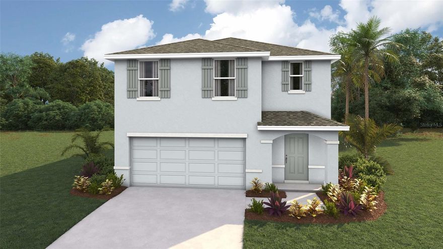 One or more photo(s) has been virtually staged. Under Construction. Welcome to the epitome of modern living in this two-story, 5-bedroom home with an open-concept downstairs. The ground floor seamlessly integrates the living, dining, and kitchen areas creating a spacious and inviting atmosphere. The primary bedroom is located upstairs, with an ensuite bathroom and walk-in closets. The kitchen is well-equipped with a stainless-steel range, microwave, built-in dishwashe. The laundry room has a washer and dryer hook up. This home offers a perfect blend of shared living spaces and private retreats. Welcome home to a perfect synthesis of style and practicality. Pictures, photographs, colors, features, and sizes are for illustration purposes only and will vary from the homes as built. Home and community information including pricing, included features, terms, availability and amenities are subject to change and prior sale at any time without notice or obligation. CRC057592.