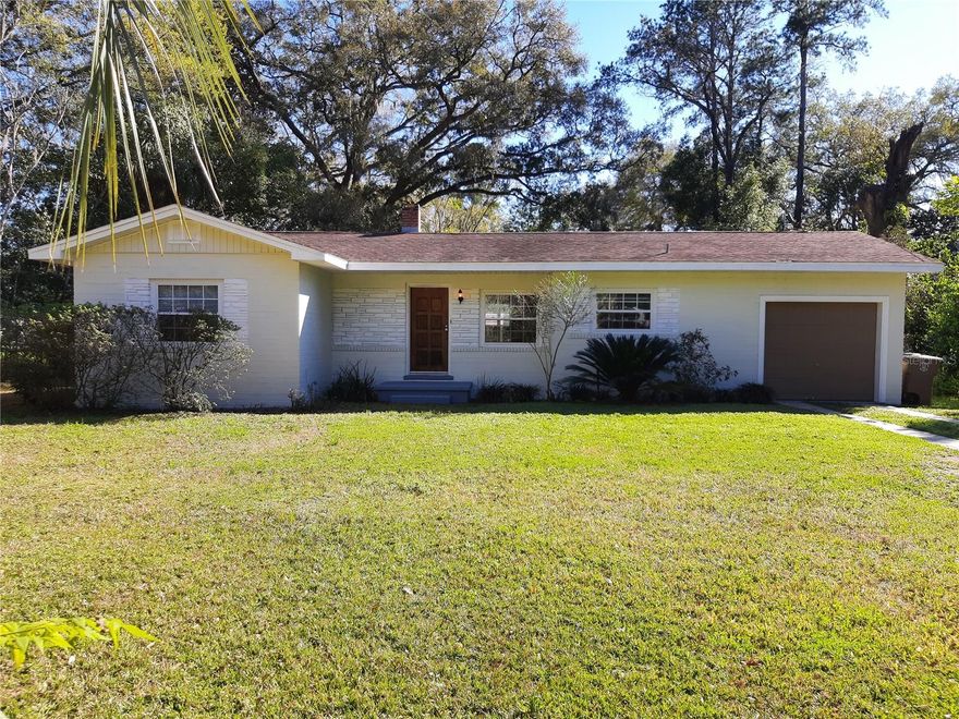 Great location in Ocala Hilands near Ft King Tennis Center! Charming 1950s historic block home for rent with gorgeous genuine hardwood floors throughout. Recent updates. Large tiled sunroom has sliders to oversized backyard. Tons of privacy for town living! 3Bedroom/2Bath suits up to four persons and has adorable retro guest bath and newer, designer kitchen with quartz counters & stainless steel appliances. Spacious one car attached garage with laundry hook-ups. Washer/Dryer negotiable. Rent includes yard maintenance about twice a month and quarterly pest control. Fenced in backyard. Local Owner/Manager known for smooth transitions and good tenant relations. Pets considered on a case by case basis with non-refundable pet fee. Completely nonsmoking/nonvaping inside or outside. Must have verifiable gross income 3x the monthly rent or thereabouts. Rent discounts for first responders, military, and teachers. Good rental record a must.