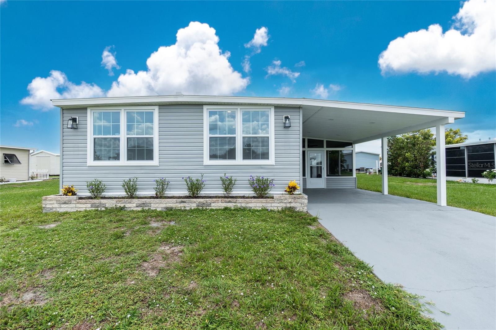 One or more photo(s) has been virtually staged. Move in Ready! This beautiful 3 bedroom/2 bath home has been COMPLETELY RENOVATED! It is light and bright inside and located JUST MINUTES FROM THE BEACH! Here you will find new FLOORING, WALLS, AIR CONDITIONER AND ROOF IN 2024. The kitchen updates include STAINLESS STEEL APPLIANCES, GRANITE COUNTERTOPS and an abundance of cabinets. The 13 X 16 Master Bedroom has a built in closet and ensuite bathroom. The 2 additional bedrooms and bath are sure to please visiting family and friends or use the third bedroom as an office. Bathroom updates include NEW VANITIES, TOILETS and LUXURIOUS TILED SHOWERS. Imagine enjoying your morning coffee or entertaining your guests with an afternoon cocktail while relaxing in the 12 X 14 screened in lanai. Property also has washer/dryer hookups, an attached shed and a carport.
Membership to the Edgewater Clubhouse is $300 annually offering a POOL, Tennis Courts, Shuffleboard and Bocce Ball Courts. The Homeowner's Association is $35. annually.
The outdoor enthusiast in you will love the closeness of BOATING AND FISHING. You will also find 5 GOLF COURSES and several GULF SHORE BEACHES close by. The foodie in you will love the local delights like Farlow’s on the Water and the Sandbar Tiki & Grill to name a few. Would make a great winter get away spot. This is the total package you've been waiting for!