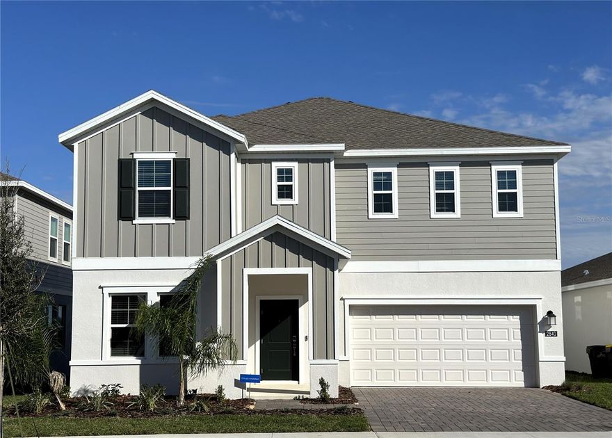 Beautiful 2-year old home in like-new condition. What a great opportunity!!! Great location in the new Wellness Ridge community between Hwy 27 and Avalon Road saving valuable commute time to work, shopping, restaurants and theme parks. This 4-bedroom home sits on a large lot with no rear neighbors. This functional floor plan includes a downstairs den/study/office and spacious open living room, dining area and kitchen with lots of windows to let in natural light and the view of the dry retention pond. A covered patio and large back yard provide lots of space to enjoy the outdoors. On a clear night, you can see the Disney fireworks! There is also a half bath and large under-the-stairs closet downstairs. Upstairs is a loft area for a second living room or homework space. The king-sized primary bedroom features an 18' walk-in closet and large bathroom with a 12' x 4' shower and double vanity. The 3 secondary bedrooms are all upstairs and share the 2nd full bath, also with double vanities. For convenience, the laundry room is located upstairs. All kitchen appliances plus washer and dryer are included. The resort-style amenities feature a clubhouse, pool, fitness center and more. Rent includes lawn care, cable, trash and internet!