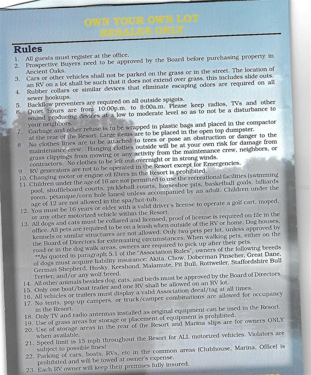 ANCIENT OAKS RV RESORT NO III LOT 6 BLOCK 18 - Residential