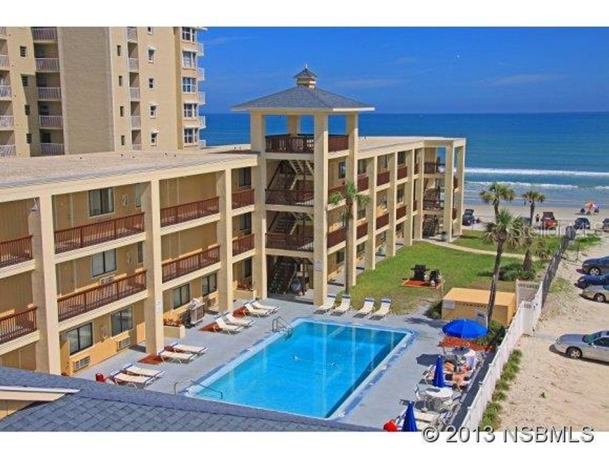 Room #208. Direct oceanfront Condotel complex. Fee simple ownership. Unique rental management plan allows owners to use unit up to 120 days per year. Majority of Owner's expenses are paid from rental pool revenue, including the Association maintenance fees. This is NOT a timeshare. One of the best buys on the beach that offers the opportunity for owners to maintain minimal carrying costs. Limited daily housekeeping service, large pool, with kiddie pool. ;Water: City