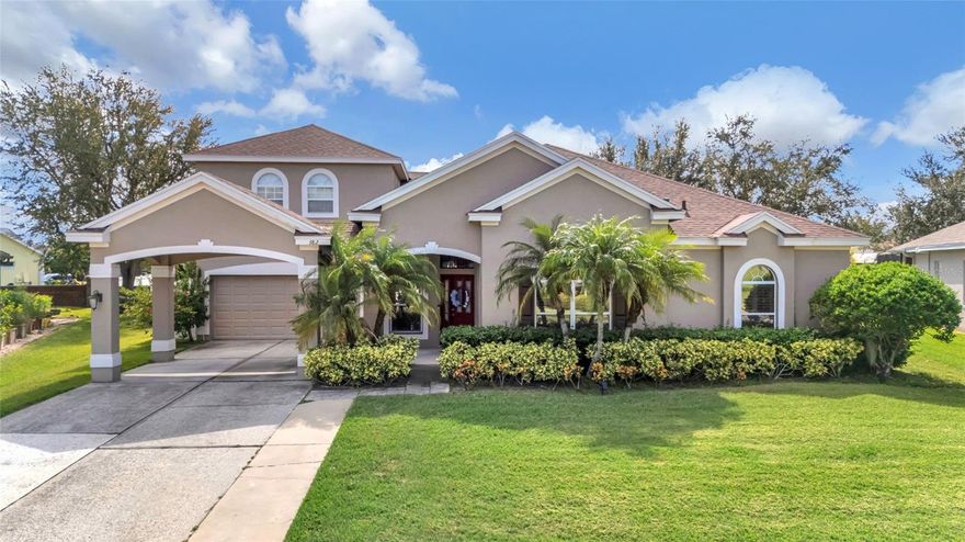 One or more photo(s) has been virtually staged. Welcome to this beautifully maintained two-story single-family home located in one of the area’s most sought-after communities. This spacious 4-bedroom, 3-bathroom residence offers a thoughtfully designed layout with all bedrooms and bathrooms located on the first floor, providing convenience and functionality for families of all sizes.

The open-concept main living area includes a modern kitchen that seamlessly flows into a large great room, perfect for entertaining or everyday living. Upstairs, a generously sized bonus room offers flexible space ideal for a media room, home office, playroom, or guest retreat.

Step outside to your private backyard oasis featuring a sparkling pool and spacious lanai—ideal for outdoor dining, relaxing, or enjoying Florida’s year-round sunshine. The home also features a two-car garage and an additional carport, providing plenty of parking and storage options.

Situated in a well-established, family-friendly community, residents enjoy access to exceptional amenities including a playground, tennis courts, pickleball courts, and beautifully landscaped common areas. Whether you’re looking to stay active or simply enjoy the outdoors, this neighborhood offers something for everyone.

This home is conveniently located near top-rated schools, major highways, shopping centers, and dining options, making everyday errands and commutes a breeze. With its prime location, thoughtful design, and access to premium community amenities, this property offers an unmatched opportunity for comfortable and stylish living.

Don’t miss your chance to own this incredible home—schedule your private tour today!