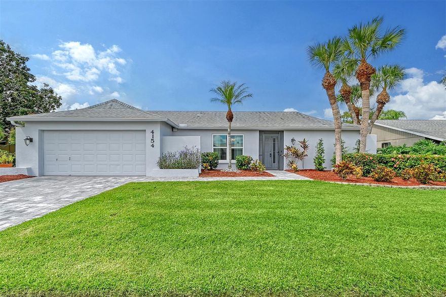 True 4 bedroom 3 bath pool home in popular Gulf Gat East. New roof only 5 yrs. old. All impact windows. Large re-finished pool, new pool pump with paver brick patio. Generous back yard which can be fenced. Very low association fee of $270 per yr. Updated kitchen with RO system & updated bathrooms. Recently painted exterior. Updated 5 zone irrigation system. New AC in 2022. New ceiling fans throughout (2020). The entire home is tiled. This is an excellent value for Gulf Gat East which is centrally located near shopping, restaurants & short distance to world famous Siesta Key Beach.