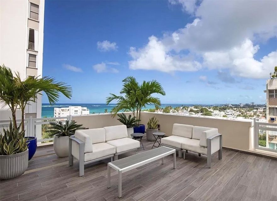 Welcome to Carrion Court Plaza, a truly exceptional property located in the heart of Condado. This stunning home offers the perfect combination of luxury, comfort, and convenience, providing you with an unparalleled living experience. Spanning approximately 3,500 square feet, this residence showcases exquisite design and meticulous attention to detail. As you step inside, you'll be captivated by the open spaces and large windows that bathe the interiors in natural light, creating a warm and inviting atmosphere. The breathtaking ocean views are a constant presence, thanks to the expansive 2,500 square feet of covered and uncovered outdoor space, providing the perfect setting for relaxation and entertainment. This remarkable home features three generously-sized bedrooms, each boasting its own en-suite bathroom. These private retreats offer a serene sanctuary, allowing you and your family to unwind and recharge in utmost comfort. Additionally, a powder bath is available to cater to the needs of your guests. Situated just steps away from the beach, this property grants you immediate access to the sun, sand, and refreshing ocean breezes. Embrace the coastal lifestyle as you take leisurely strolls along the shoreline or indulge in a day of sunbathing. Furthermore, this prime location near the finest schools, restaurants, and shops that Condado has to offer, ensuring that you have everything you need right at your doorstep. Convenience is a top priority in this residence, with four parking spaces provided to accommodate both you and your guests. Carrion Court Plaza goes above and beyond by offering 24-hour security, a water cistern, power generator, and a private gym, ensuring your safety, comfort, and well-being. Don't miss this exceptional opportunity to own a piece of paradise in one of Condado's most desirable locations.