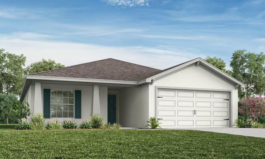 Under Construction. New construction home with 1715 square feet on one-story including 4 bedrooms, 2 baths, and an open living area. Enjoy an open kitchen with Quartz countertops, Samsung stainless steel appliances, a walk-in pantry, and a spacious island, fully open to the dining café and gathering room. The living area, laundry room, and baths include luxury wood vinyl plank flooring, with stain-resistant carpet in the bedrooms. Your owner's suite is complete with a walk-in wardrobe and a private en-suite bath with dual vanities, a tiled shower, and a closeted toilet. Plus, enjoy a covered lanai, 2-car garage, custom-fit window blinds, architectural shingles, energy-efficient insulation and windows, and a full builder warranty ***Please note - Virtual Tour/Photos showcases the home layout; colors and design options in actual home for sale may differ. Furnishings and décor do not convey!
