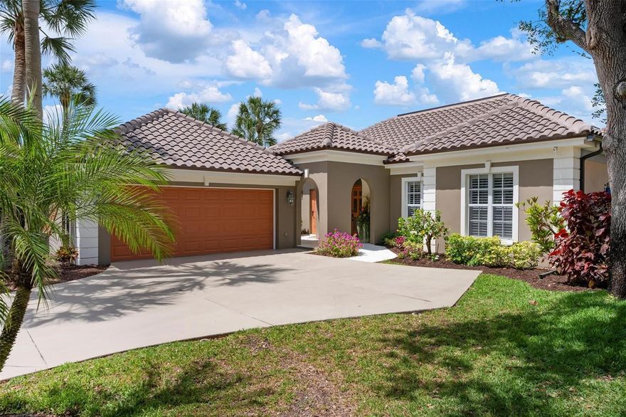 Exceptional Golf Course View - One of the few homes in Boca Royale perfectly positioned along the 13th Hole and 14th Tee. Tucked at the end of a quiet cul-de-sac in one of the community's most established and picturesque settings, the home is set among mature trees and lush landscaping creating a truly exceptional backdrop. Inside a bright, open layout features four bedrooms and three baths with two distinct living areas: a spacious kitchen flowing into an open den space plus a separate combined living and dining room with a sky light. Natural light fills the home through four sets of sliding doors including one off the primary suite with all opening to the lanai and pool. The kitchen offers abundant cabinetry, striking granite countertops, center island, cooktop, double wall ovens plus an additional built-over (three total) and built-in wet bar. Thoughtfully updated, the home features new flooring, crown molding, a new roof, new appliances, plantation shutters, and ceiling fans throughout. Two separate HVAC systems include a private dedicated unit for the primary suite. The outdoor living space is where this home truly shines - an expansive lanai and private pool overlooking the golf course and water. Complete with solar pool cover, and storm rated shades. A unique opportunity to enjoy refined golf course living in Boca Royale. Ownership includes a social membership to the Boca Royale Country Club, 3 restaurants including sports bar, formal and outdoor dining. The social membership also includes the fitness center and a calendar of activities. Optional memberships for golf, tennis, and pickleball. No CDD fees. Within 5 minutes of the beaches of Manasota Key.