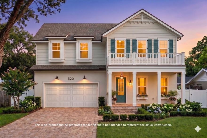 Pre-Construction. To be built. Timeless in design yet completely brand new, this exceptional residence by Hamilton Homes offers a rare opportunity to own a thoughtfully crafted home in one of College Park’s most desirable locations. Buyers have the flexibility to tailor interior finishes, adjust the floor plan, or even start fresh with a completely custom design, offering a level of customization that is rarely available. From the moment you arrive, the home makes a lasting impression with its timeless architecture, inviting front porch, and signature gas lantern. Ideally positioned just moments from Dubsdread Golf Course and less than half a mile to the shops and restaurants along Edgewater Drive, the location offers true walkability to the heart of College Park. Inside, the proposed floor plan is designed to balance everyday functionality with elevated living. The main living area is open, light-filled, and seamlessly connected, creating an ideal setting for both entertaining and daily life. The kitchen serves as the centerpiece of the home, featuring custom cabinetry, a large island designed for gathering, seamlessly integrated panel-ready appliances, a gas range, a pass-through butler’s pantry, and a spacious walk-in pantry. A dedicated downstairs office adds flexibility for working from home, a guest suite, or additional living space. Upstairs, the primary suite is thoughtfully designed as a private retreat, offering generous proportions and a spa-inspired bathroom with dual vanities, a large walk-in shower, and refined finishes, along with a spacious walk-in closet.
Three additional bedrooms provide comfortable accommodations, while the optional loft offers flexibility for a secondary living area, media room, or play space. Built with a focus on quality and craftsmanship, the home will feature level 5 smooth drywall and thoughtfully curated finishes throughout. The oversized backyard provides ample space to design a custom pool and outdoor living area, completing the full Florida lifestyle experience.