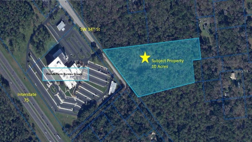 {Investor Alert }The 10 ACRES  , Across the street from the Fla Farm Bureau Building , I 75 and the brand New Va Hospitals / Clinics. University of Florida , Oak Hammock Retirement, many new housing projects and commercial developments , drive by this property or google earth  site. 
   Owner is very motivated submit all offers. 
 
Many Possibilities. 

THANK YOU   

BRING ALL OFFERS