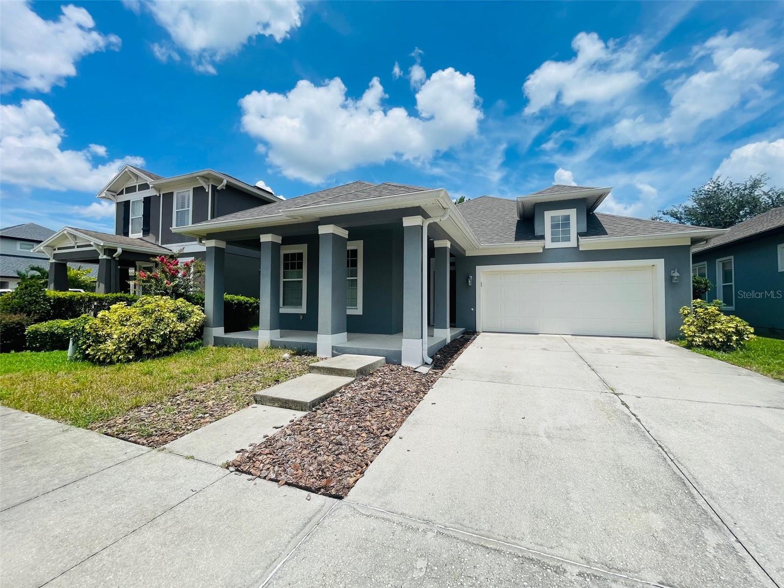 Beautiful 3 bedroom one story home featuring a freshly painted interior. This split plan home has a spacious great room which connects to the gourmet kitchen featuring beautiful granite countertops, a pantry with custom wood shelves, a breakfast bar and dinette area and provides the perfect space to spend time with family and friends. A set of French doors takes you out to your lanai and fenced backyard which extends your living space into the great outdoors. The master suite with sitting area features a large walk in closet with custom wood shelves as well as a double sink vanity and a garden tub with separate shower. Community offers a swimming pool with cabana and a playground as well as a bike path and walking trail and is zoned for the new Windermere high school for the 2017-2018 school year. Conveniently located to shopping, dining and major roads.