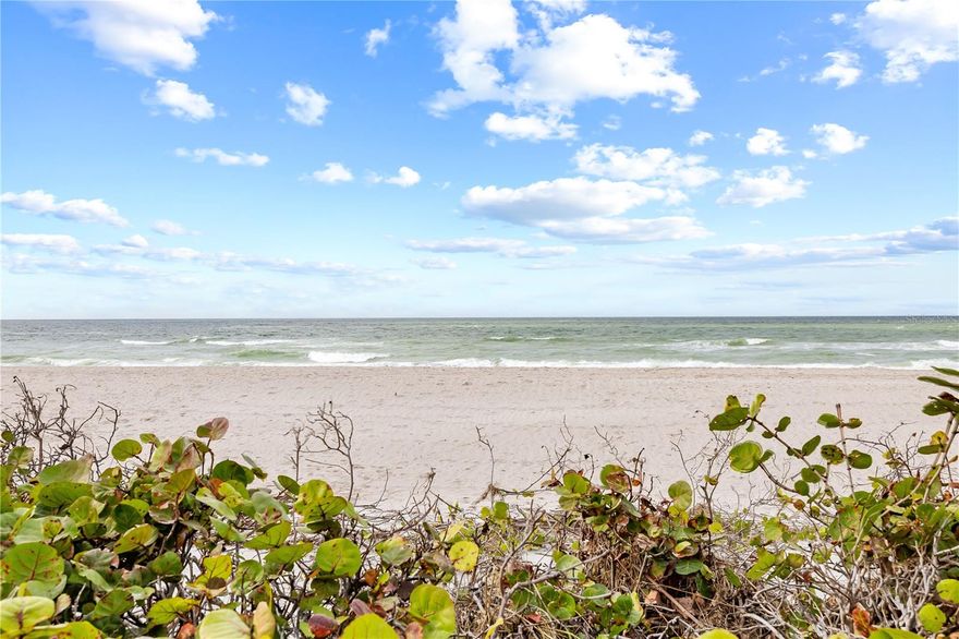 BEACHFRONT NO PRIOR HURRICANE DAMAGE!
Located on the first floor of a sought-after oceanfront community, this beautifully remodeled 2-bedroom, 2-bathroom condo offers the perfect blend of comfort, style, and breathtaking views. Situated 10 feet above sea level, the condo has remained high and dry during both significant Florida hurricanes, providing peace of mind and safety. The interior has been freshly painted, with new carpet installed in the bedrooms and living room, creating a cozy and welcoming atmosphere. The updated electrical panel ensures reliability, while the entire kitchen and both bathrooms have been fully remodeled with contemporary finishes and fixtures. All windows are hurricane-impact rated, offering both protection and unobstructed views of the ocean. From the living room, kitchen, and master bedroom, you can enjoy panoramic ocean views that provide a tranquil backdrop to your everyday life. Just a few steps away from the beach, you'll have easy access to the peaceful Gulf waters, ideal for early morning walks or afternoon relaxation. The covered, screened-in porch is perfect for sipping your morning coffee while watching the waves or unwinding with an adult beverage in the evening, all while taking in the stunning Gulf Coast sunsets. This condo is part of a quiet, secure community, offering a private retreat without sacrificing convenience. Whether you're seeking a full-time residence or a vacation getaway, you'll love the laid-back Florida lifestyle this property provides. Enjoy everything the Sunshine State has to enjoy from gorgeous beaches and breathtaking sunsets to year-round outdoor living in a peaceful and safe environment. If you're ready to live the Florida dream, this oceanfront condo with spectacular views is the perfect place to call home.
PLEASE  NOTE THAT HOA MONTHY PAYMENT HAS HAS CURRENTLY BEEN REDUCED TO 1026.96