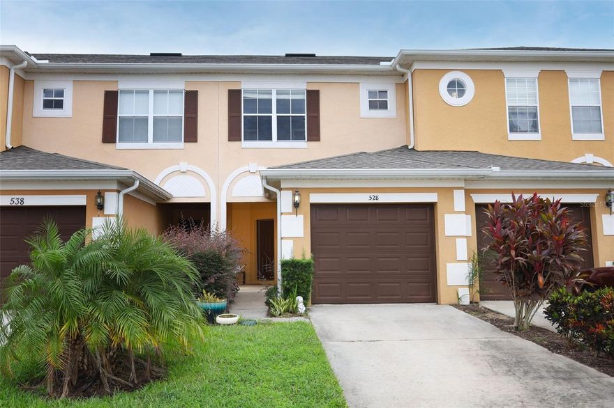 Welcome to 528 Bexley Dr. This 2-story townhome features a 1-car garage, 2 spacious master bedrooms, (one with two walk-in closets and an en-suite bath with a walk-in shower, and the other with a walk-in closet, en-suite bath with a tub/shower combo, and an attached linen closet), plus there is an additional half bath downstairs. Situated on a quiet cul-de-sac with extra parking, the property offers serene privacy with no rear neighbors and a hedge-lined backyard. From the upstairs primary suite, enjoy tranquil views of the sparkling community pool. Enjoy your large screened and covered lanai year-round. Recent updates include a new washer (2024), fresh interior paint, and roof replacement in 2022. All appliances are included in the purchase. This community has no CDD and a low monthly HOA covering gate security, lawn care, irrigation, pest control, exterior power washing, private road upkeep, and access to the pool and spa—complete with plenty of space to gather with friends. Conveniently located in the desirable Four Corners community, you’re just a short drive from Disney World, shopping, dining, grocery stores, hospitals, and major highways (Hwy 27, Hwy 192, and I-4), as well as local nature trails. Whether you’re looking for a primary residence or an investment property, this home is zoned for both short-term and long-term rentals. Don’t miss your chance to own this beautiful home in the heart of Central Florida!