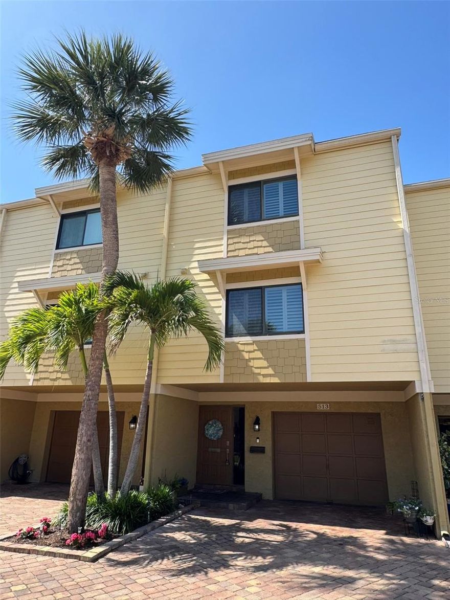 Welcome to waterfront living at its finest, where every detail delivers the ultimate beach lifestyle.

This stunning townhome offers breathtaking water views and unforgettable sunsets from multiple outdoor living spaces across all three levels. Enjoy daily sightings of seabirds, dolphins, and manatees right in your backyard, your own private slice of paradise. With dock water access for kayaking, paddleboarding, boating, and fishing, this home is perfect for making the most of coastal living.

Designed for both comfort and entertaining, the open concept main living area is filled with natural light and features a cozy wood burning fireplace, powder room, and seamless flow to the dining space. The beautifully updated kitchen showcases all new LG appliances from 2022, granite countertops, and a layout that is perfect for hosting.

Upstairs, two spacious bedrooms feature vaulted ceilings and fully updated en suite baths. The primary suite offers a spa like retreat with dual vanities, a walk in shower, and a relaxing jetted tub. A versatile loft space adds flexibility, ideal for a home office, creative studio, playroom, or whatever fits your lifestyle.

This home has been thoughtfully upgraded for peace of mind and modern convenience, including:

Upstairs A/C replaced in 2022
Main floor A/C replaced in 2024
New water heater in 2024
New washer and dryer in 2024
New water softener in 2025
Updated electrical panel in 2018

Additional highlights include a rare oversized garage with ample storage for all your beach gear, hurricane impact windows and sliders, plantation shutters, Trex decking, and abundant storage throughout. Ideally positioned in a quiet setting across from one of two community pools, with generous guest parking.

Enjoy a truly active coastal lifestyle that is pet friendly and made for outdoor living, with space to grill on your patio, tennis and golf nearby, and a newly renovated city park featuring a playground, pickleball courts, and a beautiful waterside walking trail. You are less than a mile from the beach and local markets, and just minutes to downtown St. Petersburg’s dining, shopping, and nightlife.

Boat slips may be available for rent, and furnishings are negotiable, making this an easy move in opportunity.

- Masterpiece Realty of Tampa Bay - 
Melissa Dann, Broker and
Sawyer Dann, Realtor