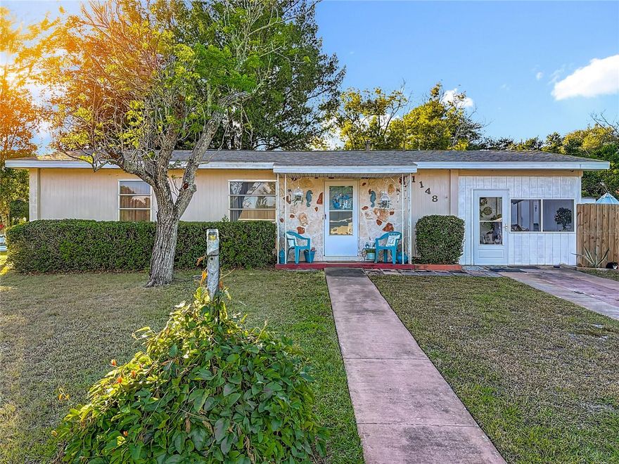This little gem is the sweetest ever! It is tiny but mighty situated on a large corner lot with fencing for privacy! This home boasts warm, cozy, and peaceful feels!

Everything you need to relax and enjoy your surroundings! This gem is close to I4 area attractions shopping and close to area beaches!
Come see today!