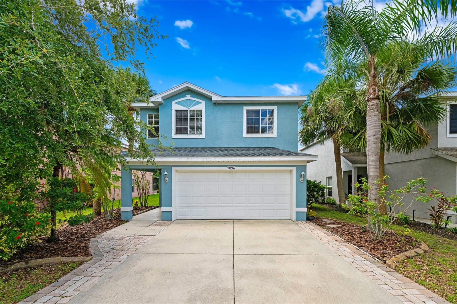 One or more photo(s) has been virtually staged. Lawn care, pool maintenance, and pest control are all included, so you can enjoy a low-maintenance living experience! Now available for rent in the desirable community of Lighthouse Cove at Heritage Harbour, this spacious 4-bedroom, 2.5-bath home offers comfort, versatility, and a true Florida lifestyle. Inside, the home features a bright, open layout with an updated kitchen that includes granite countertops and stainless steel appliances, flowing seamlessly into the main living areas. All four bedrooms are upstairs, including a large primary suite with a custom walk-in closet, soaking tub, and separate shower. The fully fenced backyard is a private retreat with a screened-in, heated Pebble Tech pool and spa, perfect for relaxing or entertaining year-round. The home also includes a washer and dryer and a spacious 2-car garage for added convenience. Residents of Lighthouse Cove enjoy access to parks, playgrounds, trails, and a nearby public golf course. Located just minutes from I-75, Lakewood Ranch, shopping, dining, and Gulf beaches, this home offers both comfort and convenience in one ideal package.
