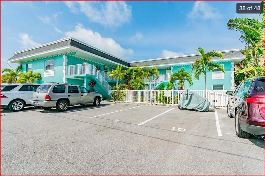 Welcome to your Florida home, winter destination, or Investment opportunity! This home offers the best of both worlds; access to the beach, or access to the town of TI filled with restaurants, shopping, events, and live music. Situated in a quaint boutique building on a quiet laid-back inter-coastal building with your own private boat dock and parking space. The unit overlooks the tropical courtyard and heated in-ground pool. Wake up in the morning with a coffee poolside or enjoy fishing on your dock for a fresh lunch! Better yet jump on your boat, kayak, or wave runner and get on the Gulf for some excellent weather and exercise. Enjoy the coastal charm of Treasure Island from this bright upper-floor condominium at Copa Palms. This updated canal-front corner unit retreat has a beautiful bright new modern kitchen with island seating, dinette, and opens to a Large Living room. The kitchen is appointed with wood shaker cabinets, amazing storage, stainless appliances, built in wine rack, dinette, and separate island seating areas for your enjoyment. Your Large corner bedroom comes with two windows for a natural airflow on those enjoyable Florida evenings. A nicely tiled bathroom with tub/shower combo and storage closet are off the hallway. Laundry and storage are available in the communal area of the building. The home is offered furnished, so it is move-in ready on day one.