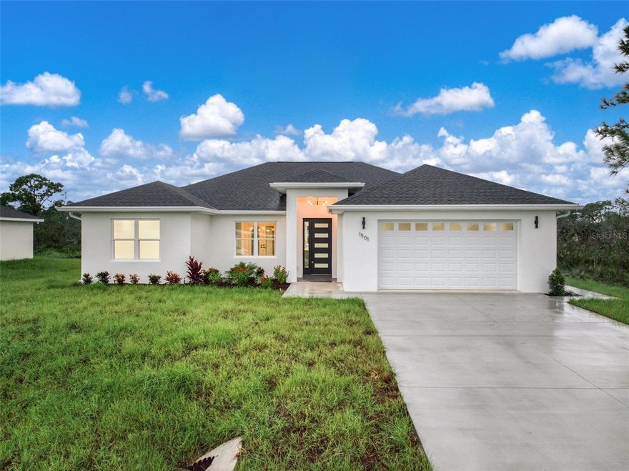 Brand new construction in Sebring County Estates! This 3-bedroom, 3-bath home offers 1,723 sq ft of living space (2,542
sq ft total) and is designed with a desirable split floor plan for added privacy. The interior features durable, stylish LVP
flooring and a modern kitchen equipped with a full suite of Samsung appliances, including refrigerator, stove, dishwasher,
and over-range microwave. Enjoy indoor-outdoor living with an open lanai patio overlooking a large backyard, perfect for
entertaining or relaxing. An attached 2-car garage adds convenience and functionality. With a septic system in place and
thoughtful design throughout, this home blends comfort, practicality, and modern appeal in a sought-after neighborhood.