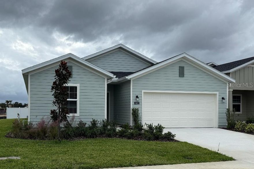 Beautiful BRAND NEW construction 2025 home that has never been lived in. and is pet Located in the new Community of Pioneer Ranch just a short drive off of SR 200 in SW Ocala and only 6 miles from I-75, with 4 Bedrooms, 3 Full Bathrooms, and a 2 Car Garage. No need to pay for Fiber optic internet service, lawn care, or HOA fees as they are paid for by the Owner and included in the rent.  Stainless steel appliances, a large island with room for 4 barstools and a walk-in pantry. . Pioneer Ranch is in the process of constructing great amenities for all residents to enjoy, estimated to be completed approximately in March 2026. Upcoming luxury amenities will include: resort style pool with cabanas, expansive community clubhouse, fitness center, pickleball courts, dog park, and a playground. Centrally located just a short drive to schools, restaurants, shopping, medical facilities and still only 10 miles away from the famous World Equestrian Center.