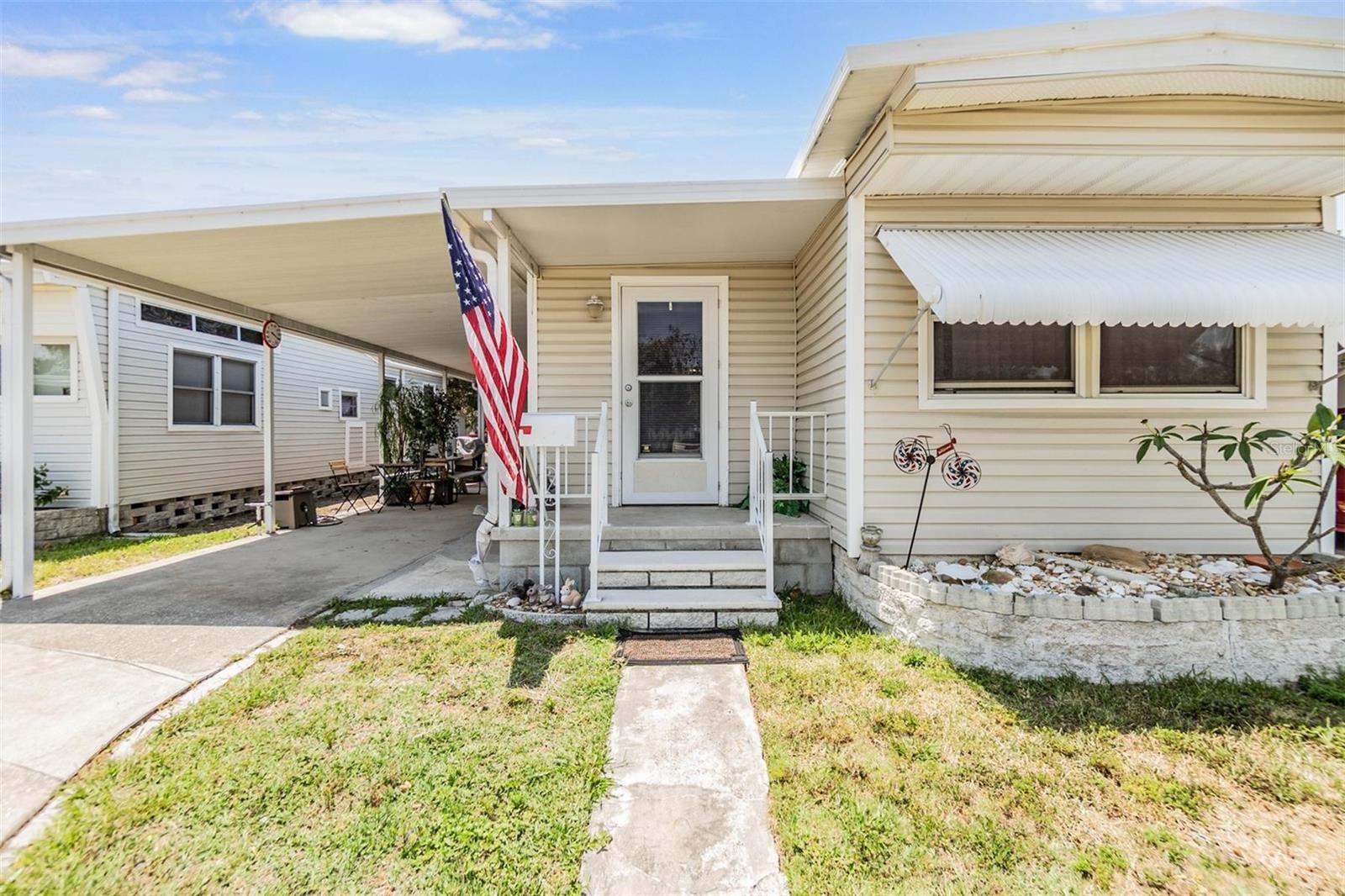 This charming 1/1 home is move in ready! The bathroom and kitchen have been recently remodeled, as well as new laminate flooring throughout. The laundry room is conveniently located inside the home, and fresh paint gives the interior a bright and modern feel. Outside, there is a carport for 2 cars and a small private garden in the back, which looks out onto the Pinellas Trail. This peaceful setting is perfect for enjoying the outdoors and taking in the beautiful surroundings. This property is located in the heart of Dunedin, offering a great location with convenient access to all the amenities the area has to offer. The Pinellas Trail is out your back door, perfect for outdoor enthusiasts. The Dunedin Community Center is right down the road, providing a variety of recreational activities for residents. Hammock Park is also nearby, offering a peaceful escape into nature. Downtown Dunedin is less than a 5-minute drive, where you can enjoy shopping, dining, and entertainment options. The Dunedin Causeway and Honeymoon Island are also just a short drive away, perfect for beach days and water activities. This property truly offers the best of Dunedin living. One owner must be 55+ and other occupant 45+. The rec building contains two offices a meeting & assembly room, a kitchen, a games room, an activity room, a card room, a library room, equipment storage room & restrooms.