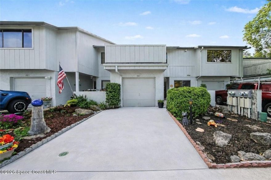 Welcome to this spacious and well maintained 3 bedroom, 2.5 bath townhouse offering 1,864 square ft. of comfortable living space plus a 1 car garage in a desirable Titusville location. This attractive home features numerous cosmetic improvements, generous room sizes, and a functional layout with excellent potential. The interior shows beautifully with a warm, welcoming feel, enhanced by updated touches throughout. This beautiful townhome includes a sunroom, front patio and ample storage. Conveniently located close distance to the YMCA and minutes from shopping, dining, healthcare, beaches and the Indian River.