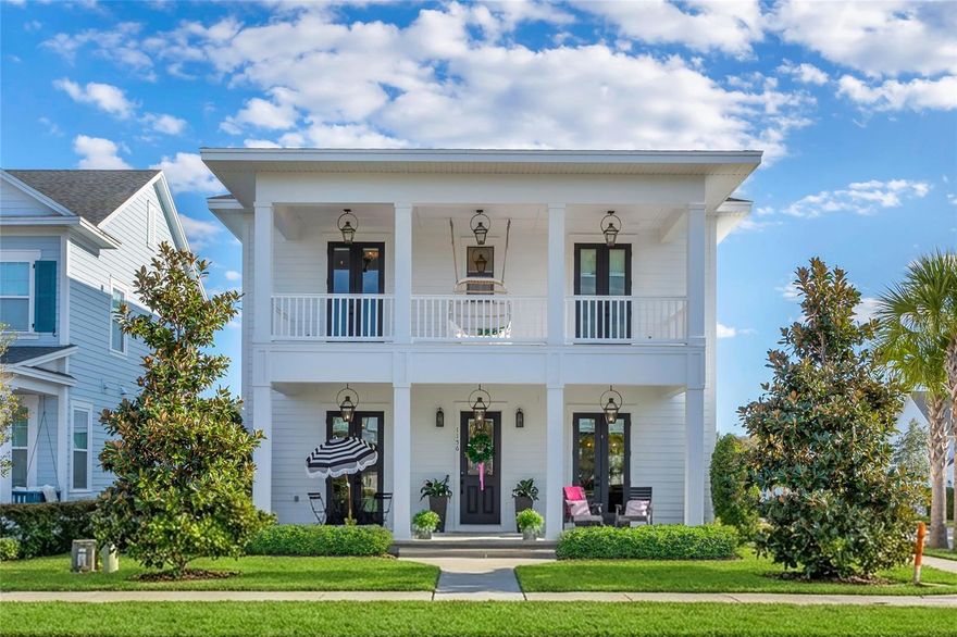 Welcome to this exceptional 2022 RCB custom home in Oakland Park, one of Central Florida's most desirable communities. Ideally positioned on a premium corner lot with a view of Apopka Lake, from the second story balcony and no onward facing front neighbors, this residence embodies the front-porch lifestyle that defines Oakland Park's appeal. Located near the scenic West Orange Trail and minutes from historic downtown Winter Garden's acclaimed restaurants, boutique shops, and cultural venues, this home offers the perfect balance of serene outdoor living and convenient community access. The neighborhood is known for its resort-style amenities, including community pools and walking trails, plus easy access to the 429 and Florida Turnpike for seamless access to downtown Orlando, area theme parks, and Orlando International Airport.
Architectural Excellence and Light-Filled Interior will blow you away.
Upon entering, you are immediately enchanted by the flowing design throughout, with USA-made Mannington laminate flooring flows throughout the first floor. Six handcrafted Bevolo lanterns add architectural detail and warmth to the exterior. Additional highlights include a combined mudroom and natural light pouring from expansive two-story windows and stunning designer lighting that complements the floor-to-ceiling stone fireplace, this focal point enhances the open-concept layout, creating a bright, inviting atmosphere throughout the home. A grand dual staircase with iron railings anchors the two-story living room, emphasizing the home's soaring volume ceilings and open, airy design. The oversized, black-framed sliding doors create effortless indoor-outdoor living for those social events.
The Chef's Kitchen is quite the entertaining Hub with its elevated oversized quartz waterfall-edged island offering generous seating and a stunning focal point for entertaining. GE Café appliances with brushed bronze hardware, upgraded quartz countertops, and a spacious walk-in pantry support serious culinary pursuits. The seamless flow from kitchen to dining area, transforming entertaining into an effortless, connected experience.
The second-floor primary suite features a tray ceiling and an expansive walk-in closet suitable for dressing room use. The spa-inspired bath is a private retreat, with a freestanding soaking tub set within a custom wood-accent alcove and quartzite vanity—the perfect escape after a busy day.
Additional highlights include a generous sized laundry space for convenient household management, and a 3-car garage with custom overhead storage providing ample space for vehicles and seasonal storage.
The outdoor Living Potential offers a partially fenced backyard with ample space for a future pool, ideal for creating your own resort-style retreat. The premium corner lot positioning provides privacy, abundant natural light, and those coveted Lake Apopka views.
This is more than a home—it's a lifestyle positioned in one of Central Florida's most sought-after communities with uncompromising finishes. Don't miss out on this opportunity, Schedule you're showing today!