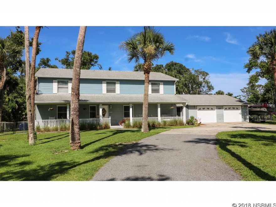 You MUST SEE this incredible "In-Town Country Estate".  This huge home sits on almost an acre and is only a few hundred feet from the Indian River boat ramp and some of the best fishing around. Perfect for boating, fishing, canoeing, kayaking, etc.  House is just steps to the spectacular walking path along the scenic Indian River which goes all the way to Canal Street in New Smyrna Beach.  Just a short 15 minute drive to one of the best beaches in the world.  Gorgeous swimming pool and lounging areas.  The very large master bedroom and bath are on the first floor with sliders leading to the pool.  French doors on the second floor lead to a nice deck overlooking the pool.  The remaining 3 bedrooms are on the second floor.  This house has an oversized very deep 2 car garage (approximately 30' X 40') with a workshop and full bath inside for when you come home from boating, fishing, or surfing.  Come see this one of a kind home while it lasts! ;Water: City