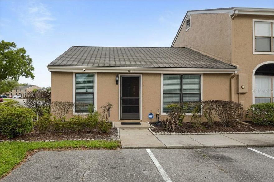 RELAX. ENTERTAIN. ENJOY. Pleasurable easy-care living is what you’ll find in this TERRIFIC TOWNHOME! Rare and highly sought-after SINGLE-STORY unit in Casa Park Villas. This small-package wonder offers 980sf of well laid out living with 2 bedrooms and 1 bath, loving cared for by owner. Roomy Living and Dining room combo greets you when you enter. A nifty pass thru opening from dining to kitchen gives a nice transition or use as a breakfast bar. Nicely appointed and updated bath with easy step-in shower. Generously sized primary and secondary bedrooms have oversized closets. Roomy kitchen features a newer café style refrigerator, under cabinet lighting and closet pantry. Laundry is in kitchen area and houses a new washer & dryer, plus shelving for storage. Off the kitchen is a nice-sized screened-in patio and extra closet storage, this terrific additional space makes a great place for morning coffee. Lots of storage and updated windows throughout, in this dynamite unit. Quick walk to the large community pool, or across the main street is Trotwood Park with pickleball and tennis courts, splash pad, playgrounds, & basketball courts, plus a farmer’s market certain times a month. All in a well-kept community close to highways, schools, medical centers and shopping. ***These single-story end units don’t come up often, so don’t hesitate to call and see this one today. This cutie makes a great starter or empty nester landing spot. So, adios apartments! Say hello to ownership!