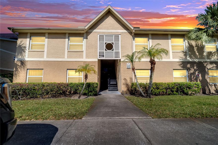 WELCOME TO THIS BEAUTIFUL 2 BEDROOM 2 BATHROOM FIRST FLOOR CONDO (NO STAIRS) in Hawthorne Village. Currently tenant occupied until June 30th, buyers can take advantage of a rare opportunity to purchase a home for themselves or quickly position it as a rental in one of Orlando's busiest housing markets. As you enter the community, you will see the many ponds and grass areas which surround these two-story garden style condominiums and the community has not one but two swimming pools, playground, tennis courts and a community mail station. This condo is located on the ground floor close by the main entrance for easy access into and out of the community. Inside, you'll find tasteful upgrades throughout, including tile flooring throughout for easy maintenance, spacious walk-in showers, and an updated kitchen featuring a modern backsplash, stainless steel appliances, and a full-size washer and dryer. The reasonable HOA dues considering it includes all water, trash, sewer and monthly pest control makes this easy for you to only have to worry about electricity and cable and internet. This property is close to major highways including 528 and the Florida Turnpike making getting anywhere in Orlando quicker. Also located close to retail, major employers, the airport and zoned for top rated Freedom middle and high school. Schedule your private showing today!