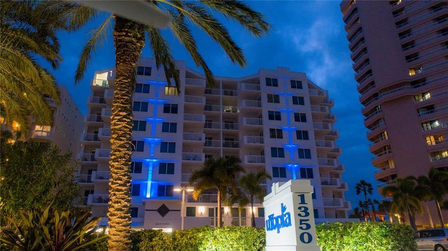 Are you prepared to witness the stunning views of the Gulf of Mexico and Intercoastal Waterway? This unit is located on the 6th floor offering
direct views of both. Premier waterfront living awaits you at Utopia. While sitting on the main balcony and having the wind gently blowing
through the palm trees, it is sure to put your mind at ease. Being an end unit, it has fantastic natural light that accentuates the high ceilings and
openness that Utopia offers. The floor plan is accommodating for large gatherings and time alone. The fitness center is equipped with a huge
selection of equipment so you will not have a lack choices to keep variety in your workouts. This is a very well maintained unit. Utopia is a mid-
rise boutique building on the beach that is highly regarded. This home is truly a dream come true. Location is key with easy access to airports
(TIA OR PIE). Shopping and dining as well as most of your needs are close by. There are many places to choose from on Clearwater Beach but
there is only one “Utopia”; a dream come true for family and friends.