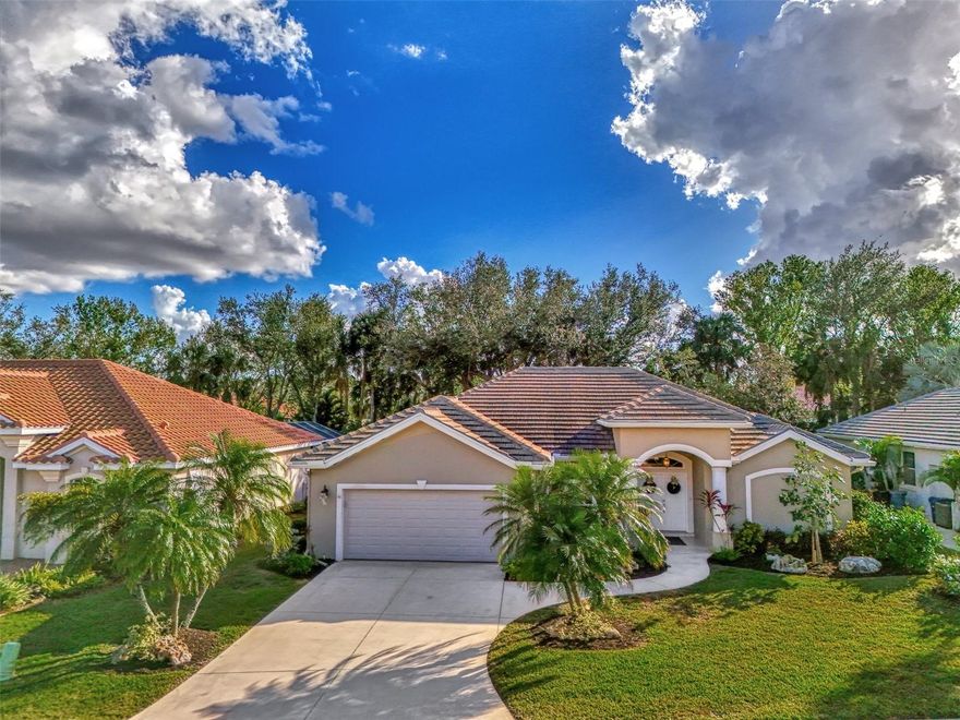 ~    $75,000 IN NEW HIGH IMPACT HURRICANE WINDOWS AND SLIDERS THROUGHOUT THE HOME ALONG WITH THE FRONT DOORS HAVE BEEN REPLACED FOR PEACE OF MIND.   ~      PHENOMENAL VALUE, Energy efficient and provide peace of mind to enjoy the Florida lifestyle!  BEAUTIFUL one owner three bedroom, two bath pool home has provided years of happy memories to original home owners.  IMMEDIATE GOLF MEMBERSHIP AVAILABLE ALLOWS BUYERS THE OPPORTUNITY TO SKIP THE LONG WAIT LIST.  Garage offers plenty of space for two cars and provides plenty of room for a golf cart with a side load garage door. Space for storing other items in the built in storage. 114 FIELDSTONE offers a split floor plan with Cathedral ceilings in the main living, a serene backyard blessed with privacy you will notice as you enter and view through the NEW HURRICANE SLIDERS.  Turn the backyard into your own personal PRIVATE space!  Home has engineered hard wood floors throughout the main living areas, granite counter tops in the kitchen, SS kitchen appliances, and a beautiful quiet pool area.  NEW roof in 2018, AND A NEW GARAGE DOOR IN 2021.  This home will make any owner feel safe and assured that this home has been loved and maintained throughout its lifespan! The second bedroom offers a built-in Murphy bed and desk system taking advantage of space saving and making this bedroom/den feel large and multifunctional.  Landscaping has been freshened and this one.  GOLF MEMBERSHIP opportunity is attached to this property and the ability to SKIP the waitlist!  Who wouldn't want this one!  VGCC is a private, member-owned country club offering an 18-hole championship golf course that is as challenging as it is beautiful. But it's not just about golf! The club also boasts top-notch Har-tru tennis courts, a State of the Art "Wellness Center" that offers equipment that can track your workout, an onsite physical therapist, an onsite message therapist and onsite personal trainer(s) and an Olympic Jr. sized pool and spa area. The dining options are exquisite, with a variety of cuisines to satisfy every palate and newly expanded outside dining area. The community spirit here is strong, with members often gathering for social events and activities. The staff is friendly and attentive, ensuring a memorable experience every time. So, whether you're a golf enthusiast or someone who enjoys a leisurely lifestyle in a luxurious setting, Venice Golf and Country Club is the place to be! The location is ideal, with close proximity to shopping, dining, and the beautiful beaches of Venice. Make your appt TODAY before this one is GONE! This one is perfect for full or part-time owner and awaiting its new forever owner! ALL PROPERTY OWNERS IN VGCC MUST BE A MEMBER OF THE COUNTRY CLUB. PLEASE ASK ABOUT FEES PRIOR TO VIEWING THIS PROPERTY! THERE IS A MANDATORY REQUIREMENT, THANK YOU.