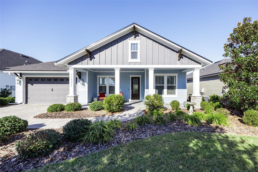 Welcome home to this stunning 3-bedroom, 2.5-bathroom split-plan home situated in the desired neighborhood of OAKMONT close to the clubhouse and amenities. This well maintained home offers an OPEN CONCEPT FLOOR PLAN with HIGH CEILINGS and an abundance of NATRUAL LIGHT.  Step inside the foyer and immediately notice how this home delivers on space and functionality where contemporary meets luxury!  The GOURMET KITCHEN, perfect for entertaining or everyday meals, offers a LARGE ISLAND, SS appliances, granite countertops, solid wood cabinetry and a LARGE WALK-IN PANTRY. The great room is huge with plenty of space for seating, a ceiling fan, recessed lighting and TRIPLE SLIDERS that open to the SCREENED LANAI WITH FIREPLACE.  The lanai is the perfect spot to enjoy your morning coffee or evening beverage.  For further relaxation, step outside the lanai and enjoy your JACUZZI J360 HOT TUB!  The spacious primary suite located at the back of the house offers high ceilings, ceiling fan, crown molding and WALK IN CLOSET.  The en suite is complete with a LARGE DOUBLE SINK VANITY, linen closet, WALK-IN SHOWER and soaking tub! The utility room is spacious with a utility sink/cabinet, included washer and dryer.  The oversized garage has a Polyurea finished floor, extra space for storage and pull down attic stairs! Oakmont's incredible resort style amenities include a clubhouse, large pool with beach entry, playground, fitness center, basketball, tennis courts and more.  Take a look at the Matterport video (Virtual Tour 1) for a detailed viewing.  Dont miss out on the opportunity to make this beatiful house your next home!! Call for an appointment today!