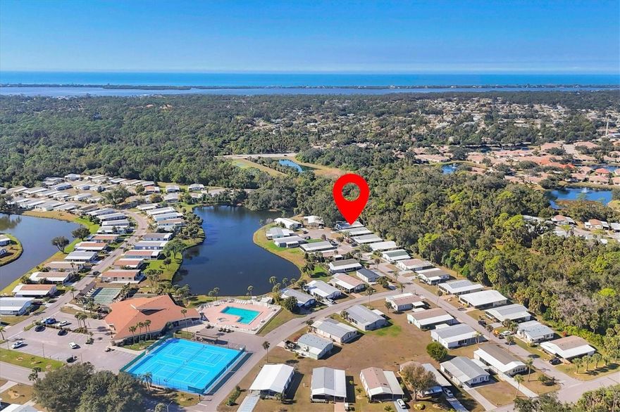 A uniquely private location on a cul-de-sac, with a private backyard, boasting a greenbelt area, not to be built on, that is lush and green! This highly sought-after gated community of Tangerine Woods, is an active and friendly, 55 and over community, where you own both your lot and home. For your leisurely pleasure, this community provides you with a large heated pool and clubhouse, an exercise room and library, tennis and pickleball courts, walking trails, shuffleboard, and so much more! This light and bright, partially furnished home, leaves room for you to select the upgrades that are important to you. A neat and clean home with a brand new roof in 2026, A/C replaced in 2023, and a spacious, chef's delight kitchen, which includes a large breakfast bar, and plenty of counter and cupboard space, is sure to appeal to most as either a permanent home or a seasonal winter getaway from the cold. The master bedroom has 2 large closets and an oversized en suite bathroom. Additionally, there is a bonus room that serves as a versatile flex space for either a home office, hobby room, library or storage. Of the 2 screened and shaded lanais, one offers large sliding windows, with roll down shades, tiled flooring, and a window unit air conditioner for your indoor/outdoor pleasure! The 2nd screened lanai is just perfect for backyard entertaining and those much enjoyed grilled dinners off your private yard.
 
The low monthly HOA payment of $226 includes cable TV, internet and grass cutting, and Tangerine Woods is pet friendly! This community is close to Historic Dearborn St., which provides casual dining, evening entertainment, locally owned shops and a Farmers Market on Thursdays. The local beaches are just 4 miles away, as well as many local golf courses, and world class fishing! Make your appointment today to see this wonderfully located home, as it won't last long!