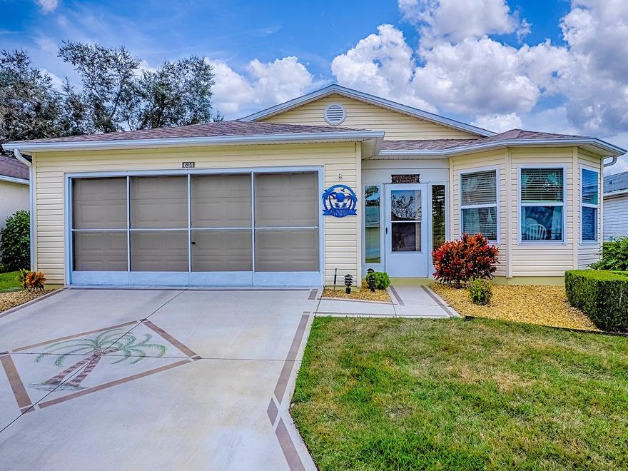 PRIVACY VIEW AND A GOLF FRONT PROPERTY VIEW! Gorgeous 2 BDRM / 2 BTH home in Pennbrooke Fairways with tons of upgrades!! Breathtaking views from the ENCLOSED LANAI, what is not to LOVE! Best of all...... NEW ROOF (2022) and NEWER HVAC (2019). HOT WATER HEATER 2021. New Stainless Steel appliances in 2024, with new washer and dryer in 2025. Artistic Design Tile Flooring was placed in 2025. All new ceiling fixtures PLUS a Cedar ceiling in the main living area. You have a solid kitchen countertop in 2025. Both vanity tops and fixtures were replaced in 2025 AND when you turn on the faucet, it lights up! A shower and bath refinish was done in 2025. Plus, the interior has been repainted. READY FOR YOU TO MOVE IN!! And the GOLF VIEW is beautiful! Welcome to Pennbrooke Fairways! This hidden gem of a community is located just 5 minutes south of The Villages, less than an hour to Orlando, Tampa and Daytona Beach within 90 minutes... just a perfect location for day trips! Pennbrooke Fairways golf course offers golfers two executive nines and one regulation nine. Golfing packages are available for community residents and open to the public. Pennbrooke offers RV and Boat Storage with Dump and Wash Stations & 24-hour Gated Security. The community center offers a Restaurant, Hair Salon, Library and Real Estate Community Office onsite. Your HOA includes cable, internet and lawn cutting services. Guarded, gated community with pools, club recreational centers and more. Loads of fun activities are planned throughout the year! Conveniently located within minutes from The Villages and Brownwood Town Square... enjoy all the shopping and dining the Villages has to offer and just minutes to Downtown Leesburg. Central Florida living at its best! 55+ Plus community.  THIS VIEW HOME IS A MUST SEE! COME TOUR PENNBROOKE, YOU WILL BE GLAD YOU DID!