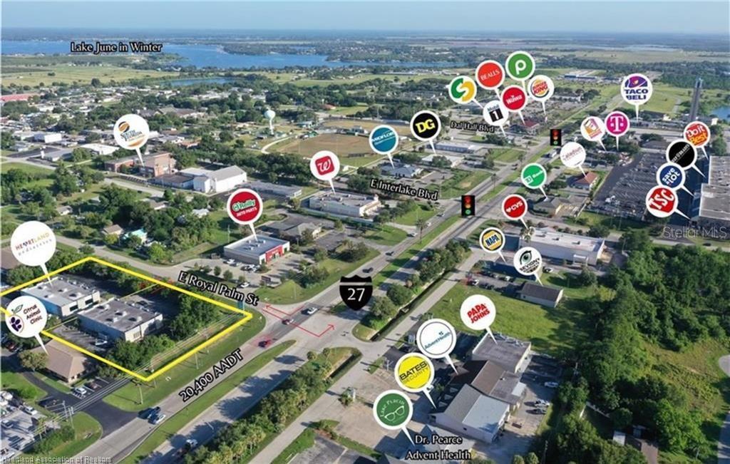 12,496+-SF of Finished Medical Bld(s)/6247SF Ea. Located at a full median turn corner in Lake Placid, FL! Bring your medical practice to this growing rural market using 8,000+-SF for yourself with the seller leasing back the remaining 4,000 currently occupying. Front Bld was previously occupied by Cora Physical Theropy with the other bld divided into 3 spaces:front past use was RJB Physical Theropy and the rear remaining space used by owner’s partner as Pediatric Physician to lease back at FMV. Prime medical blds don’t come available often so secure these today before they are SOLD! Sale is to be confidential as partner tenant does not wish to be disturbed. Please have all buyer’s sign a confidentiality agreement prior to requesting showings of this occupied space. Remaining 8,000+-SF can be shown easily as it is vacant.