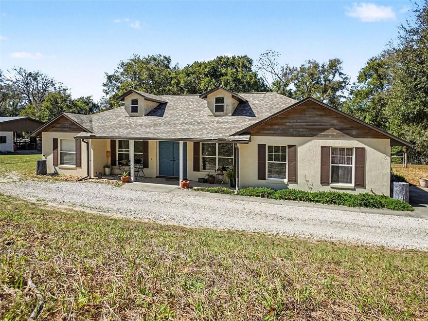 Beautiful 8.5 acre Horse Farm just 1 mile from charming downtown Mount Dora and approximately one hour to the World Equestrian Center! This property features a 3BR/2BA home with 1900 sq. ft. of living area plus everything you need for your horses, including 2 barns with electricity, water, and concrete aisles. Barns are equipped with gates, fans and mats, as well as fences and cross fences for Paddocks so your horses can easily be managed individually. Peaceful rural setting with convenient access to Publix, shopping, dining, and equestrian venues. Acreage may be divided for multigenerational living or additional homesites! Great opportunity for horse enthusiasts or future investment potential! Located in the Tangerine Rural Settlement which allows 1 dwelling per acre, there are so many options to explore with this property!