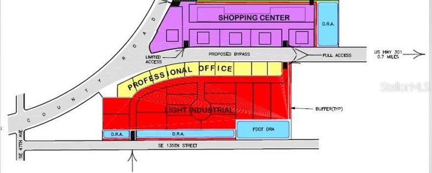 This property has  Commercial zoning. See the attached Conceptual Plan. The entire parcel is 35.25 acres (mol). Excellent Shopping center location.